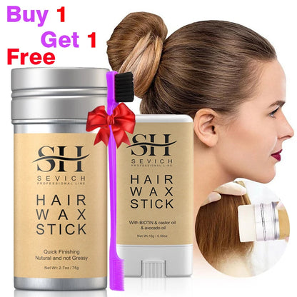 75g/16g Hair Wax Stick With Hair Comb and Bristle Brush and Edge Brush for Wig