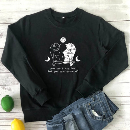 You Can't Buy Love but You Can Rescue It Sweatshirt Cute Animal Lover Gift