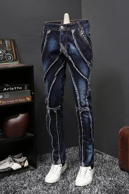 2019 Autumn Jeans Male Personality Self-Cultivation Directly Canister Long