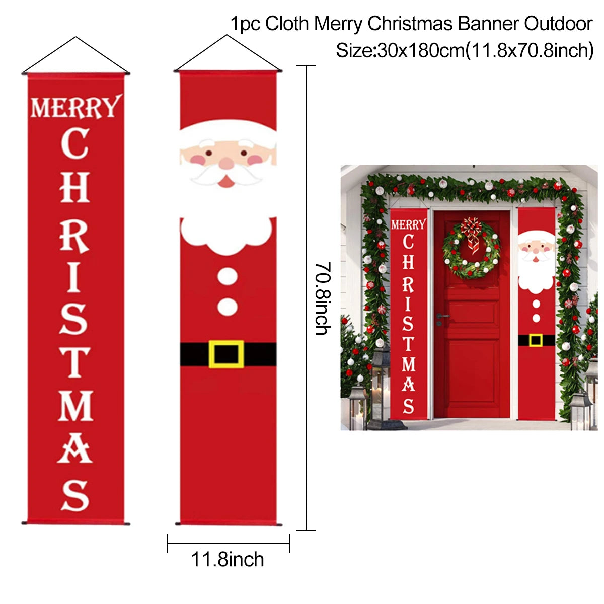 Christmas Door Decoration 2024 Merry Christmas Banner Decor for Home