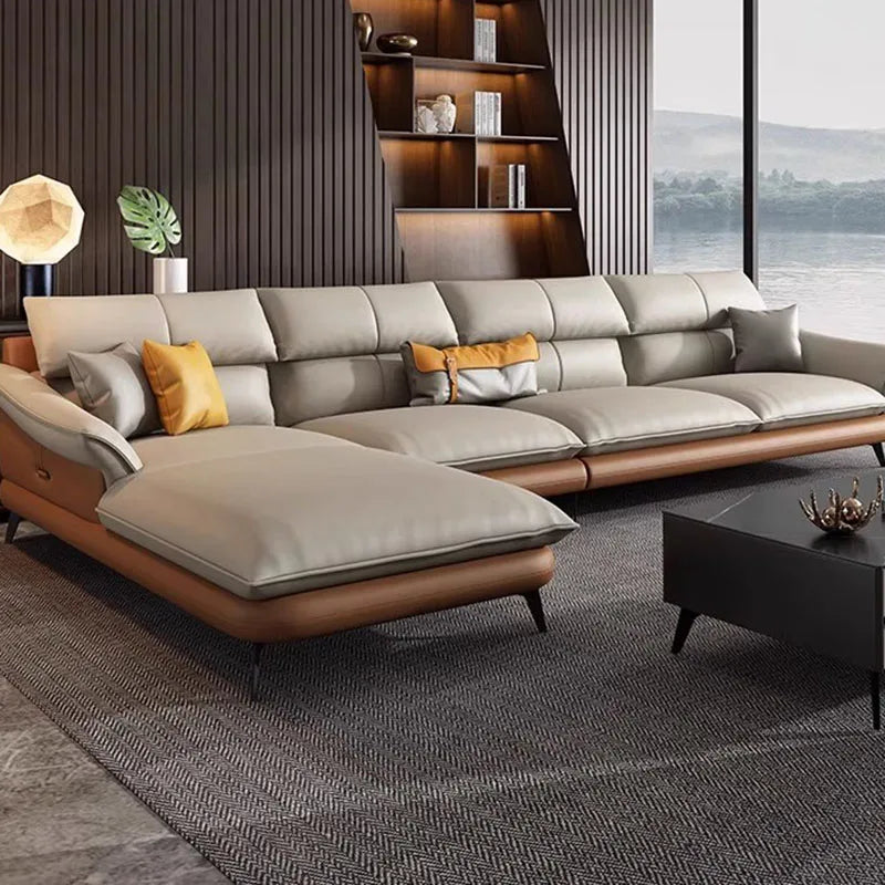 Relaxing Simple Fancy Sofas Living Room Nordic Leather Recliner Puffs Sofa