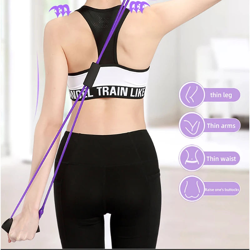 Fitness Rope Resistance Bands 8 Word Rubber Bands for Fitness Elastic Band.