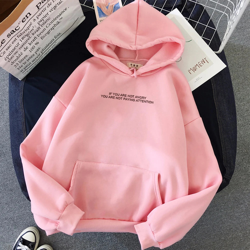 Teens Girls Funny Letter  Oversized Hoodies Harajuku Hooded Long Sleeve