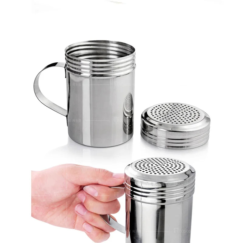 1pcs Stainless Steel Spice Sugar Salt Handle Pepper Herb Shaker Jar Box