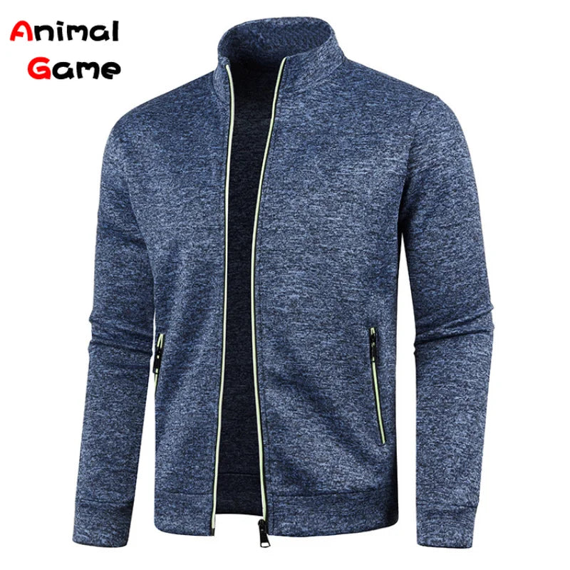 New Men's Collar Hoodies Sweatshirt Zipper Stand Collar Pullover Men