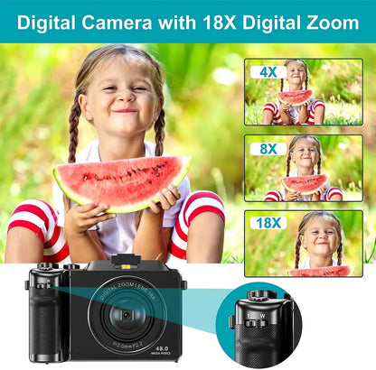 Dual Lens 48MP Digital Camera for Photography 4K WIFI Webcam YouTube Camcorder