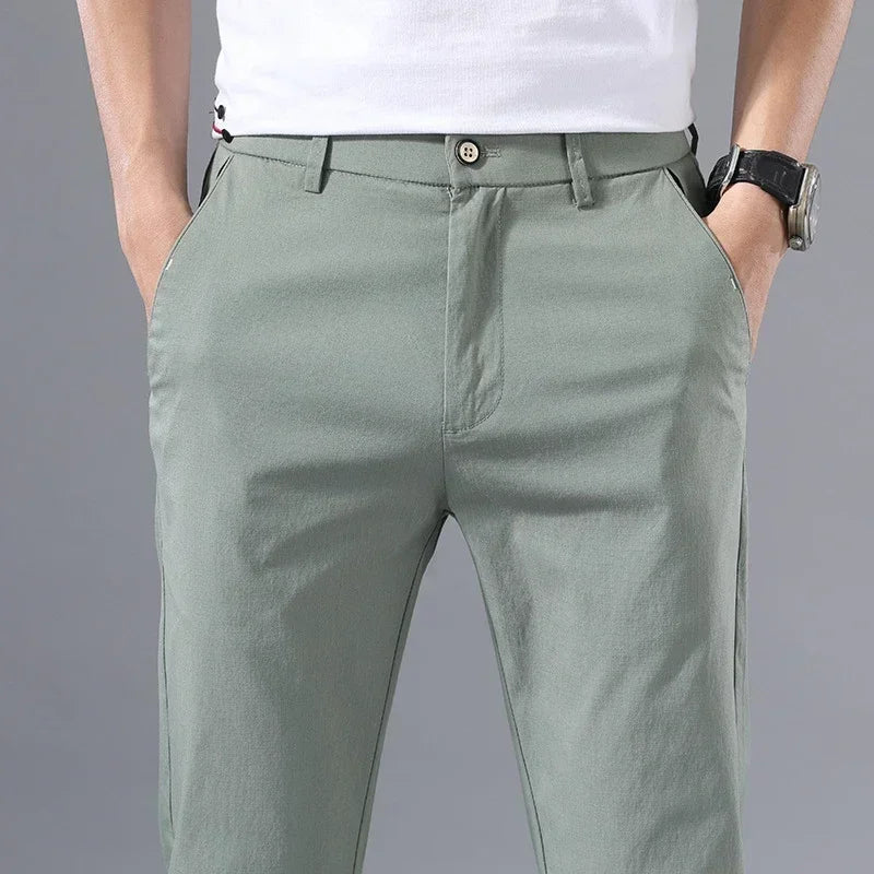 2022 Men's Thin Pants Solid Color Pants Smart Casual Business