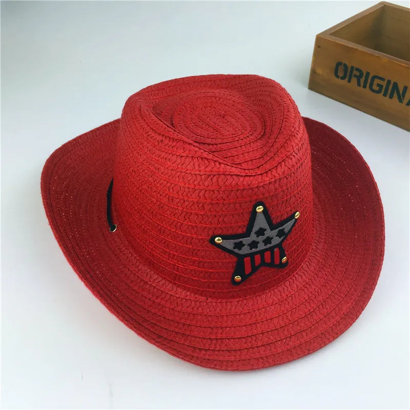 Outdoor Children's Jazz Cowboy Hat Summer Straw Hat Boys