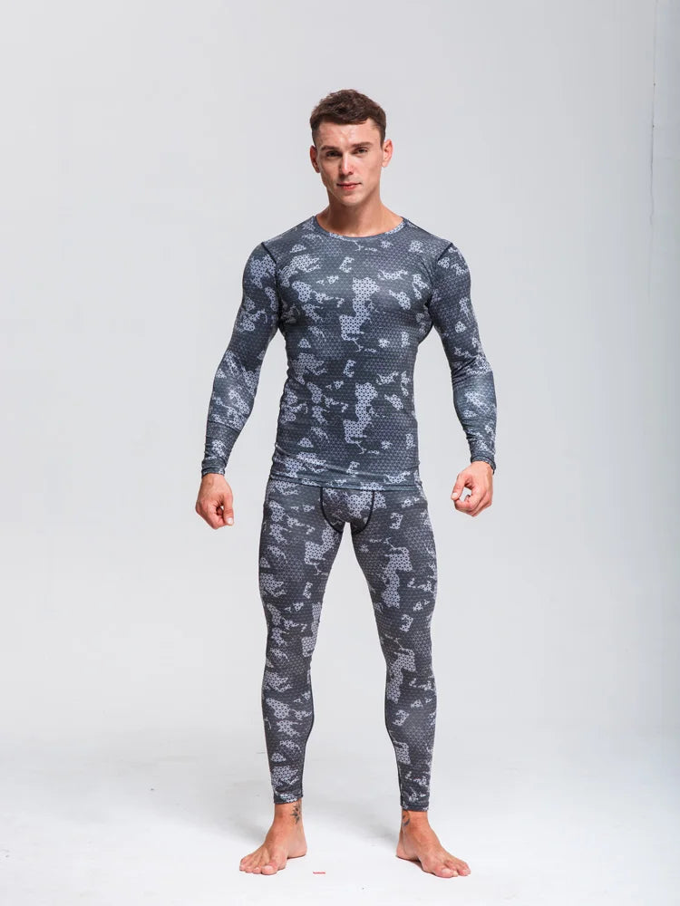 Camouflage Suit  Men's Thermal Underwear Quick-Drying Sportswear  Long Johns