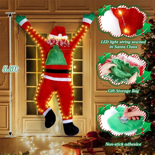 Santa Claus Climbing Wall Window Decoration Props Indoor Outdoor Xmas Santa