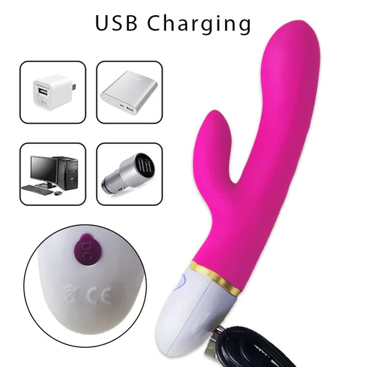 Female G Spot Rabbit Orgasm Adult Toys USB Charging Powerful Masturbation