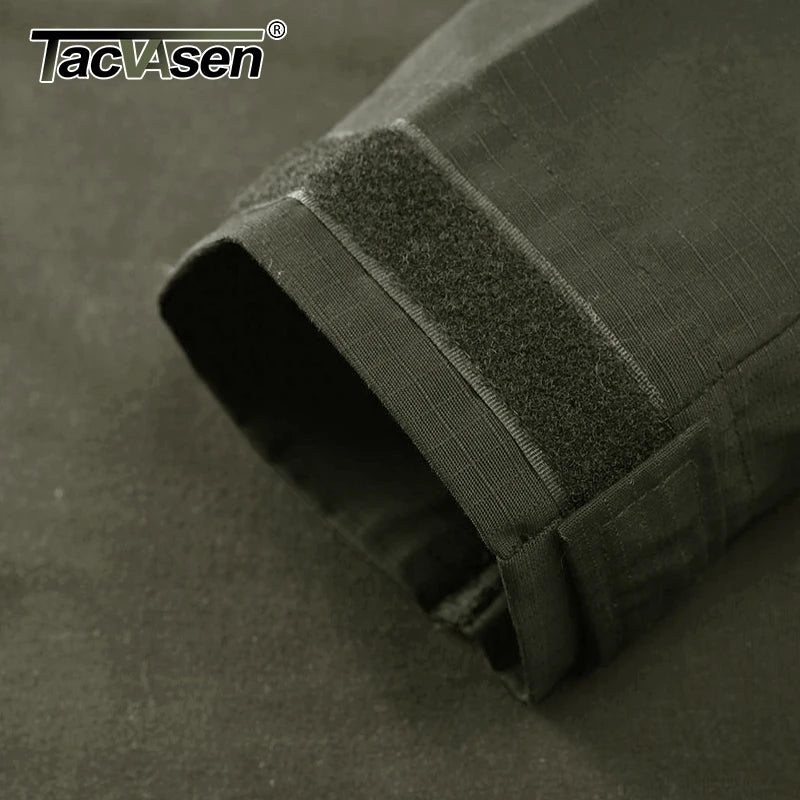 TACVASEN Long Sleeve 1/4 Zipper Tactical T-Shirts With Pockets