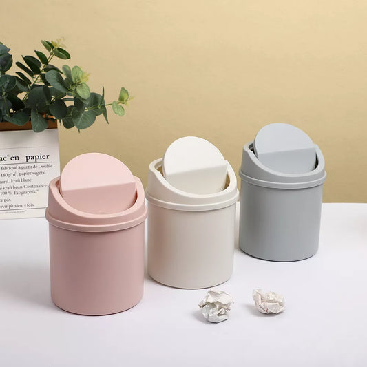 JIANWU Mini Simplicity Desktop Dustbin for Cleaning Plastic Garbage Manager