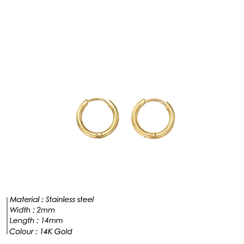 eManco Circle Round Buckles Earring Stainless Steel Earrings Minimalist Trendy