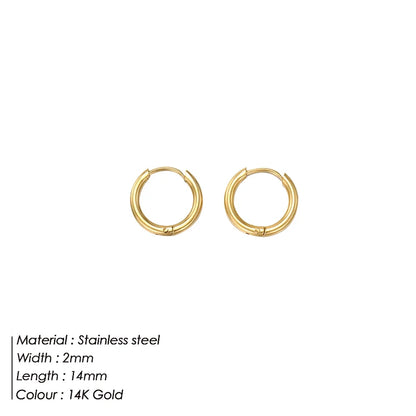 eManco Circle Round Buckles Earring Stainless Steel Earrings Minimalist Trendy