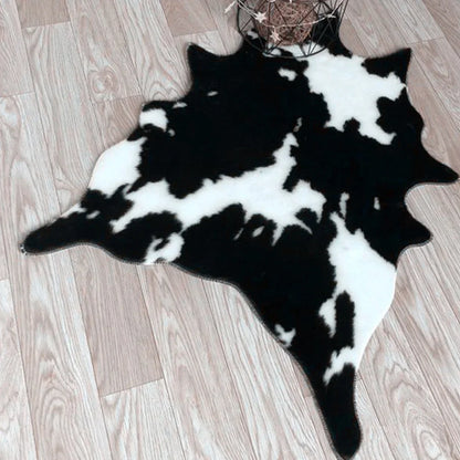 78x105cm Imitation Cow Print Rug Black and White Faux Cowhide Rugs Animal Area