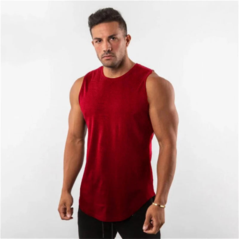 New Summer Plain Mens Running Vest Men Gym Clothing Bodybuilding Fitness Tank