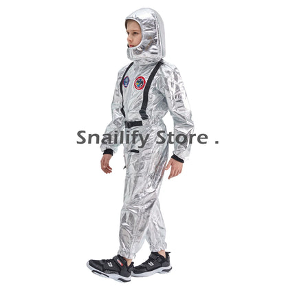 SNAILIFY Silver Spaceman Jumpsuit Boys Astronaut Costume for Kids