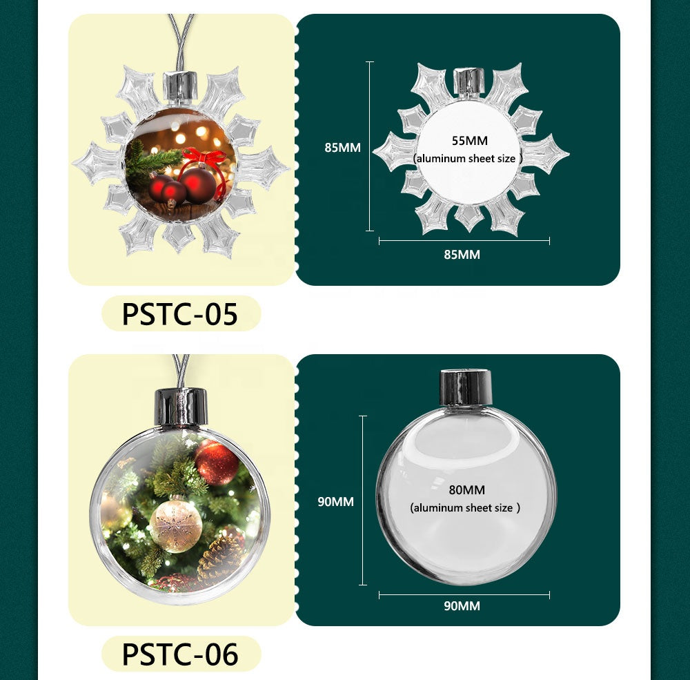 Prosub Christmas Ball Sublimation Blank Christmas Ornament Transparent Ball