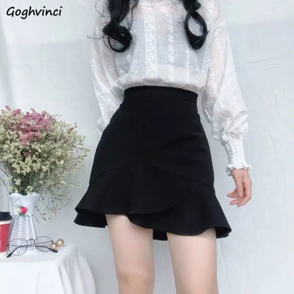 Skirts Women Summer Ruffles Korean Style Hip-Skirt Slender Mini skirt