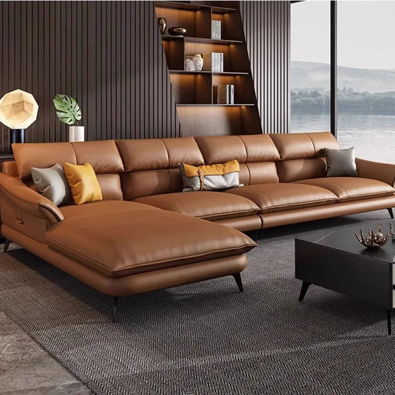 Relaxing Simple Fancy Sofas Living Room Nordic Leather Recliner Puffs Sofa