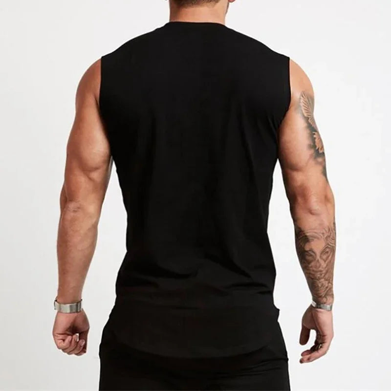 2023 Gym Workout Sleeveless Shirt Tank Top Men Bodybuilding Clothing Fitness