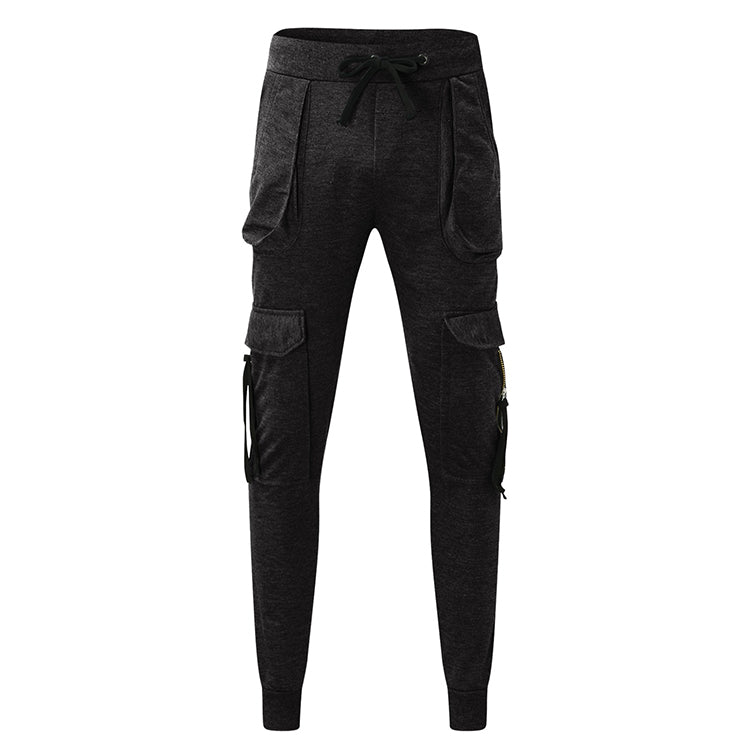 Wholesale Mens Cargo Pants Solid Mid-Waist Drawstring Sweatpants Men's Casual