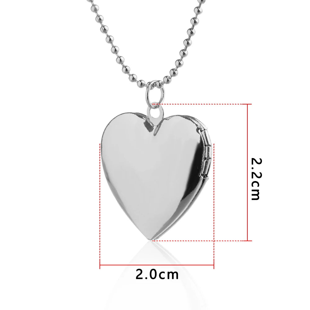 HOOH 1PC Heart Shaped Friend Photo Picture Frame Locket Pendant for Necklace