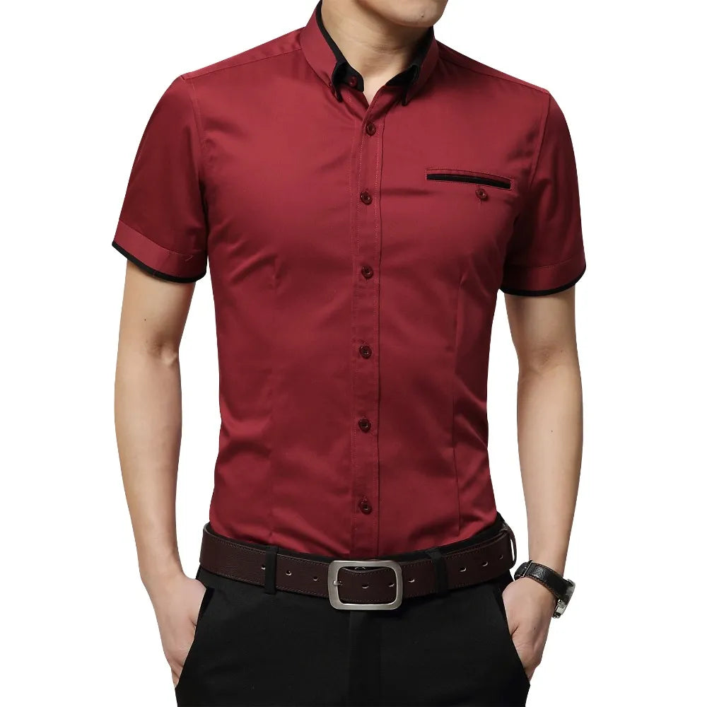 2024 New Arrival Brand Men's Summer Business Shirt Short Sleeves