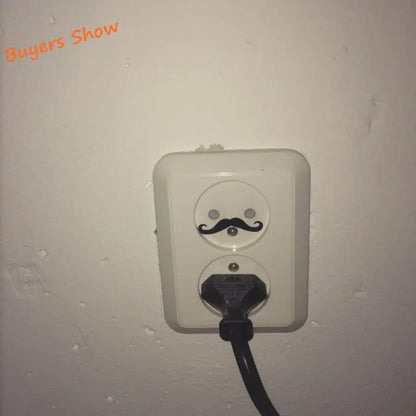 12pcs Funny Light Switch Sticker Mustache Funny Outlet Vinyl Decal