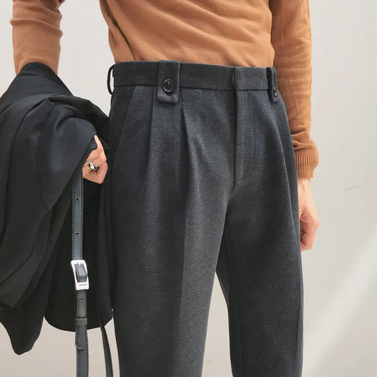 Autumn Winter Woolen Business Dress Pants