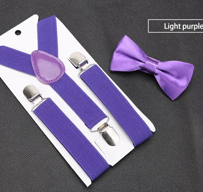 Kids Suspenders With Bowtie Fashion Children Bow Tie Set Boys Suspenders