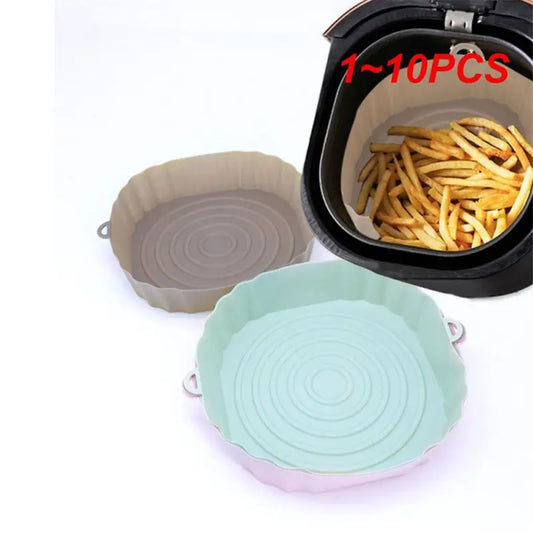 1~10PCS Silicone Air Fryers Tray Reusable Fried Chicken Airfryer Oven Baking
