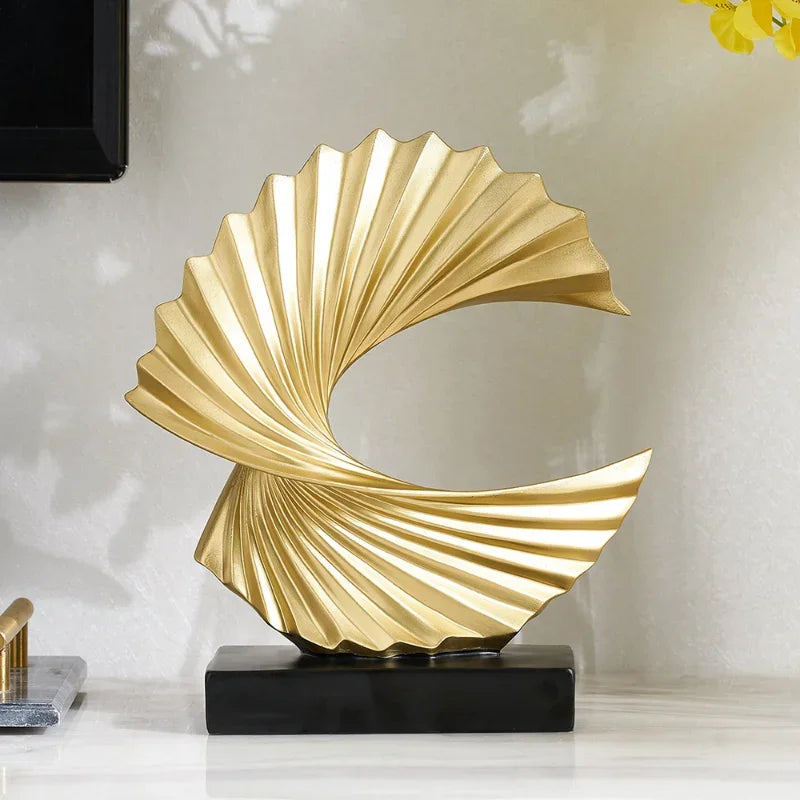 Modern Decor Abstract Sculpture Resin Sculptur Art Golden Statue Decoration