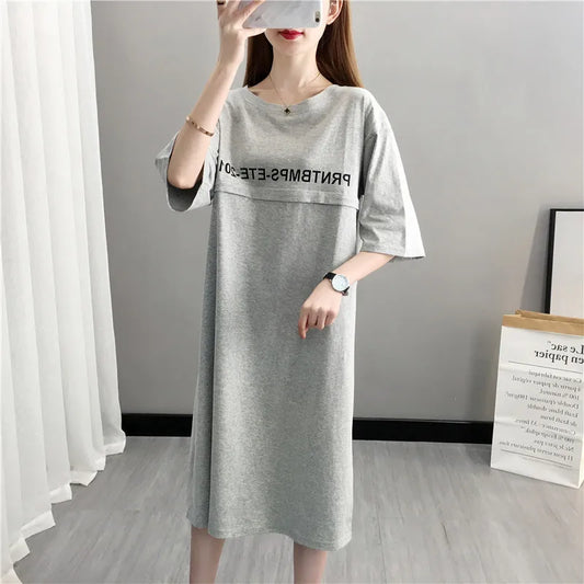 Casual Nursing Dress Ladies Clothing Short Sleeve Pregnancy