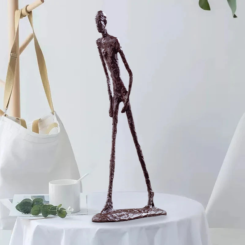 Real Bronze Walking Man Sculpture by Giacometti Inspiration Art Crafts