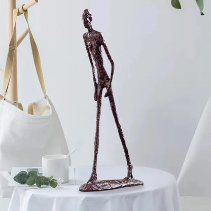 Real Bronze Walking Man Sculpture by Giacometti Inspiration Art Crafts