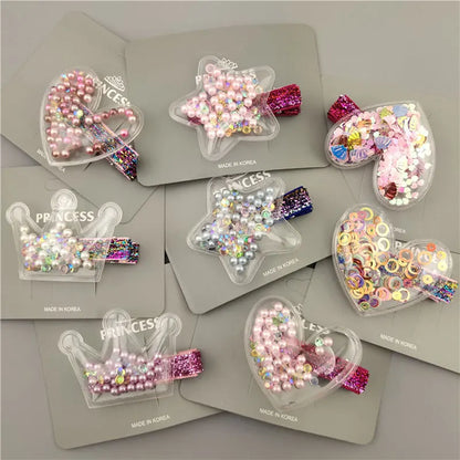 Glitter Star Crown Barrettes Hair Clips for Girls Hair Accessories Twinkle