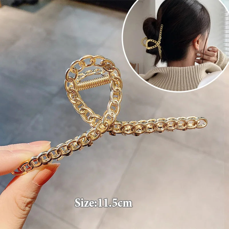 Women Geometric Hair Claw Girls Clamps Fashion Metal Hair Crab Cross