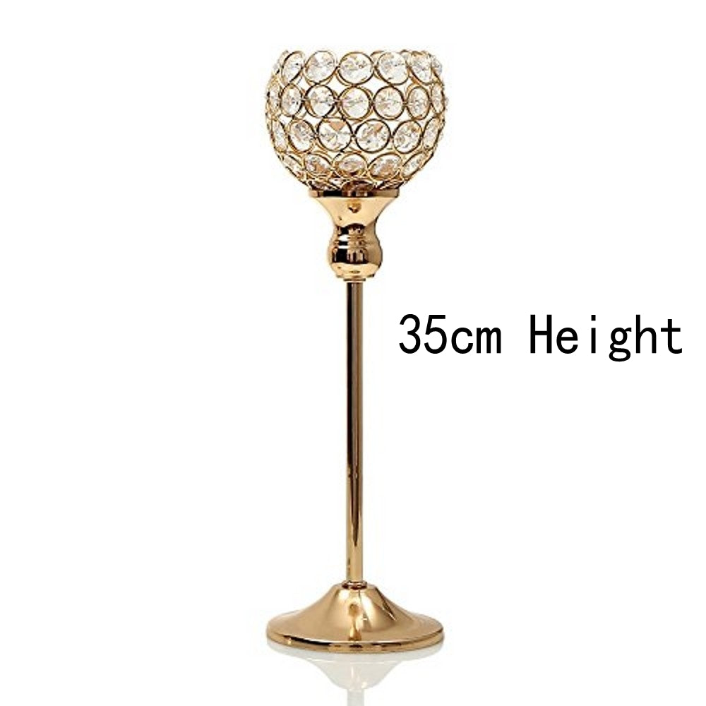 Home Decoration Metal Candlesticks for Candles Crystal Tealight Centerpieces