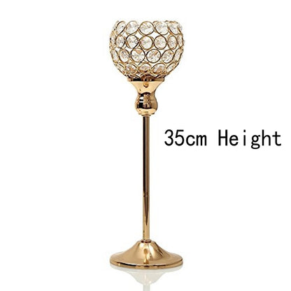 Home Decoration Metal Candlesticks for Candles Crystal Tealight Centerpieces