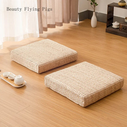 Pastoral Wind Straw Japanese Meditation Cushion Tatami Mat Rattan Sofa Cushion