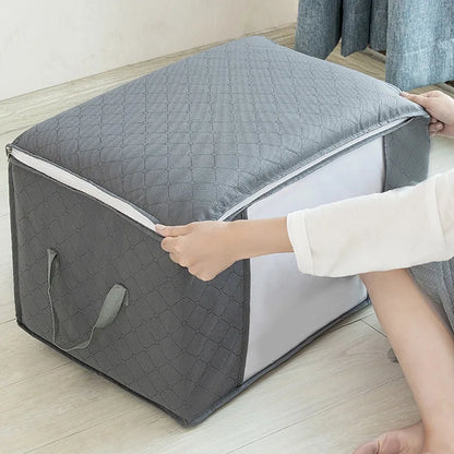 Foldable Storage Bag Quilt Storage Bags Pillow Clothes Closet Organizer