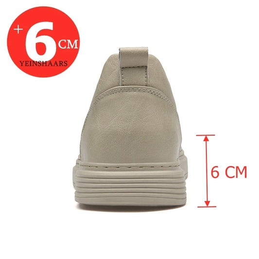 Spring/Summer Men Elevator Shoes Casual Men Sneakers Breathable Leather Leisure