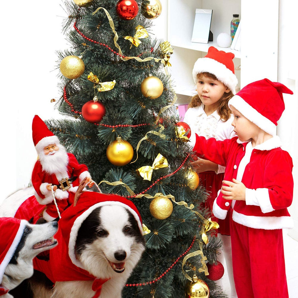 Pet Dog Christmas Costume Santa Claus Riding Dress Christmas Pet Clothes Riding