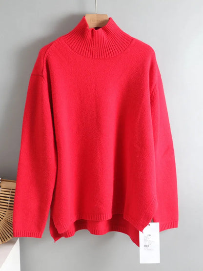 Autumn Winter Basic Oversize Thick Sweater Pullovers Women Loose Cashmere