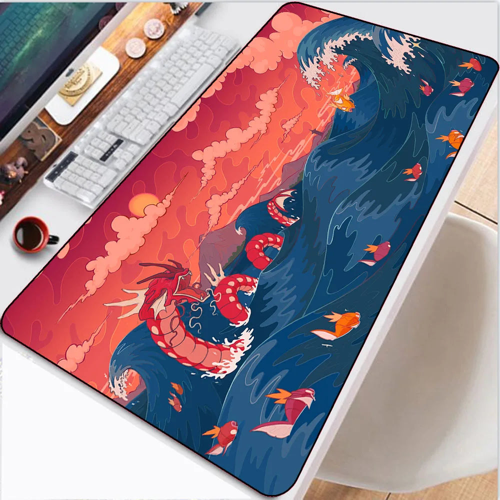 Anime Ocean Dragon Mouse Pad RGB Laptop Office Light-Emitting LED Suitable