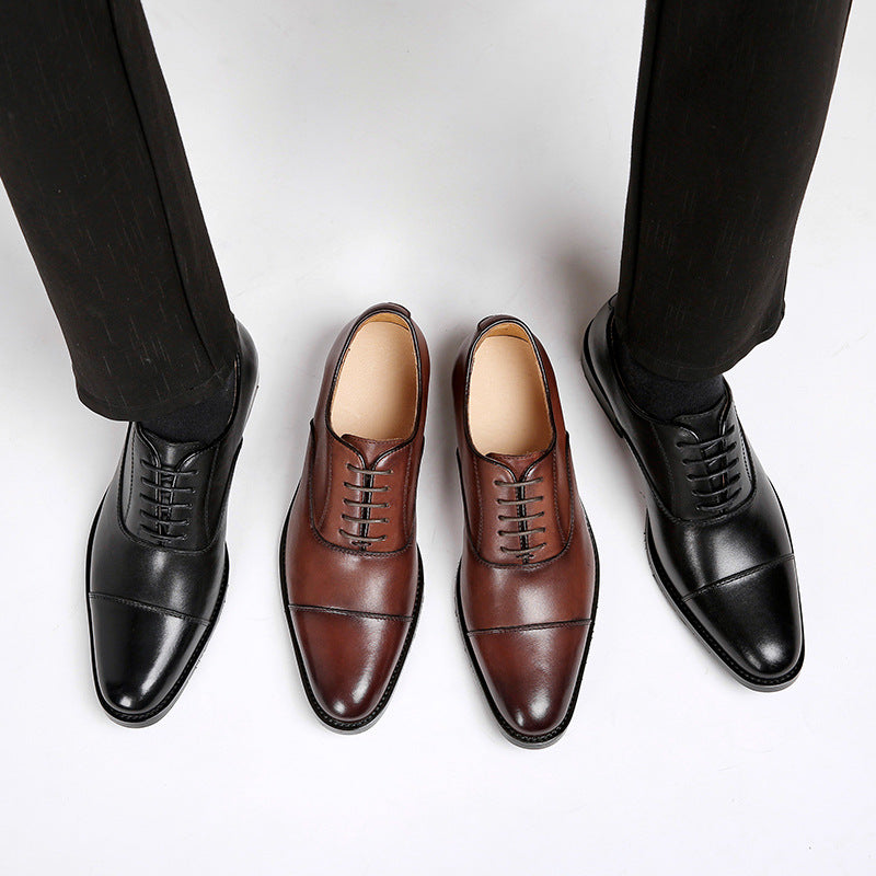 Dropshipping Big Size Genuine Leather Dress Shoes for Men Trendy Mens Office