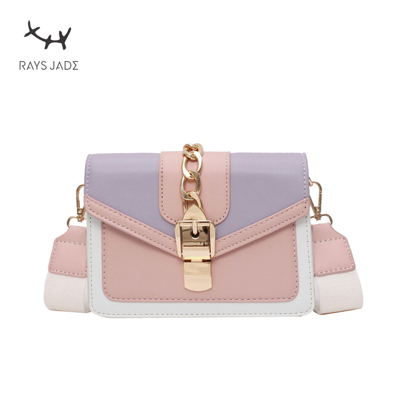 Luxury Designer Contrast Color  Ladies Shoulder Bag Women Small Square Handbags