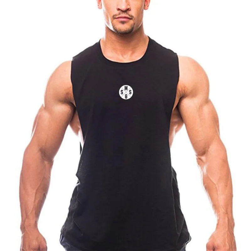 Muscleguys Mens Workout Tank Tops Fitness Bodybuilding Clothing Low Cut Armholes